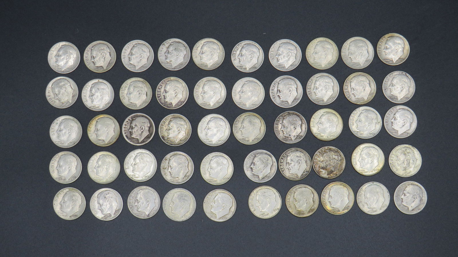 50 Roosevelt 90% Silver Dimes (1 of 2)