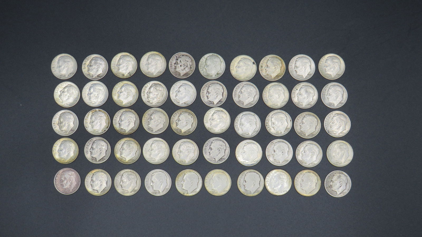 50 Roosevelt 90% Silver Dimes (1 of 2)