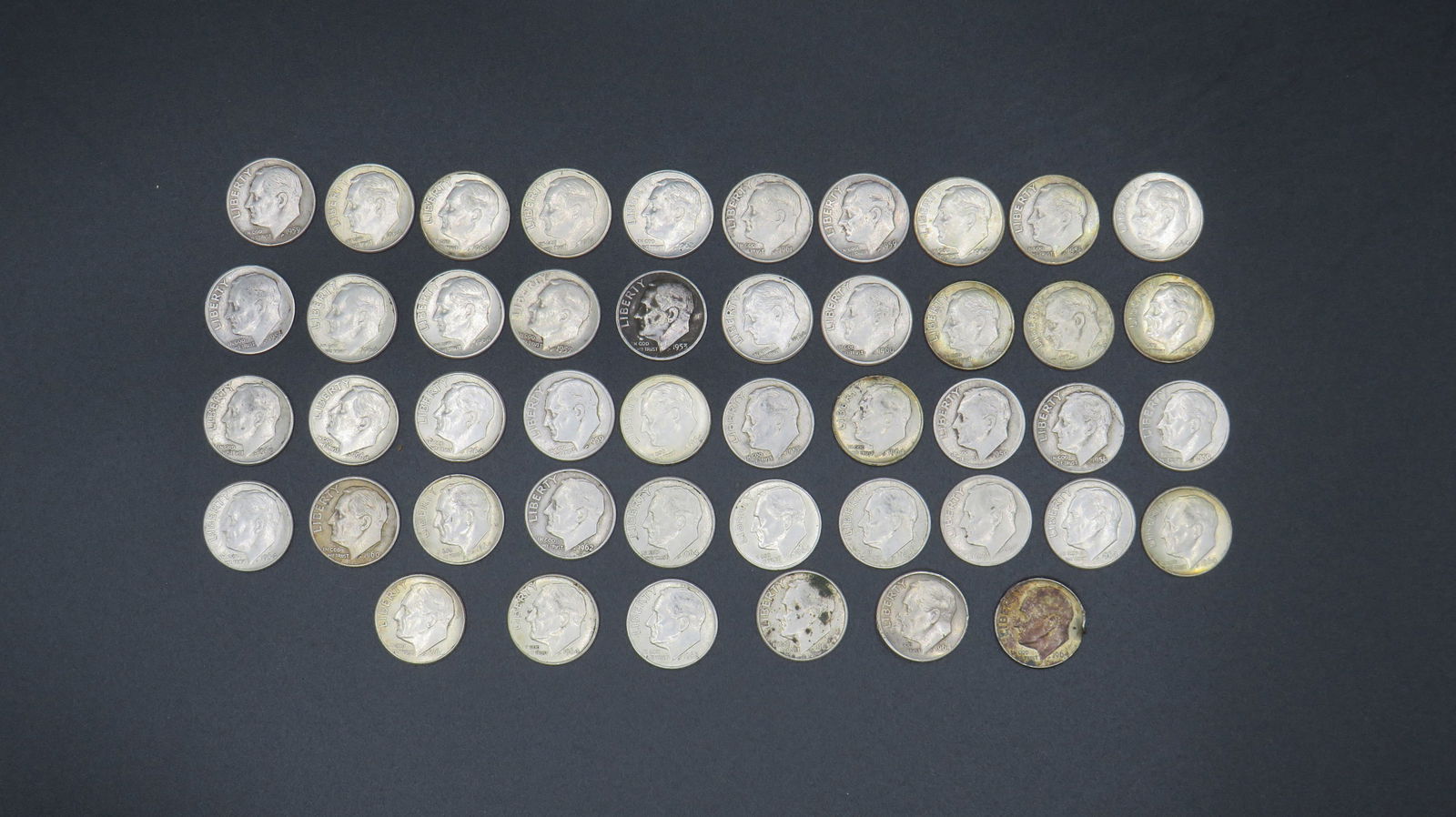 46 Roosevelt 90% Silver Dimes (1 of 2)