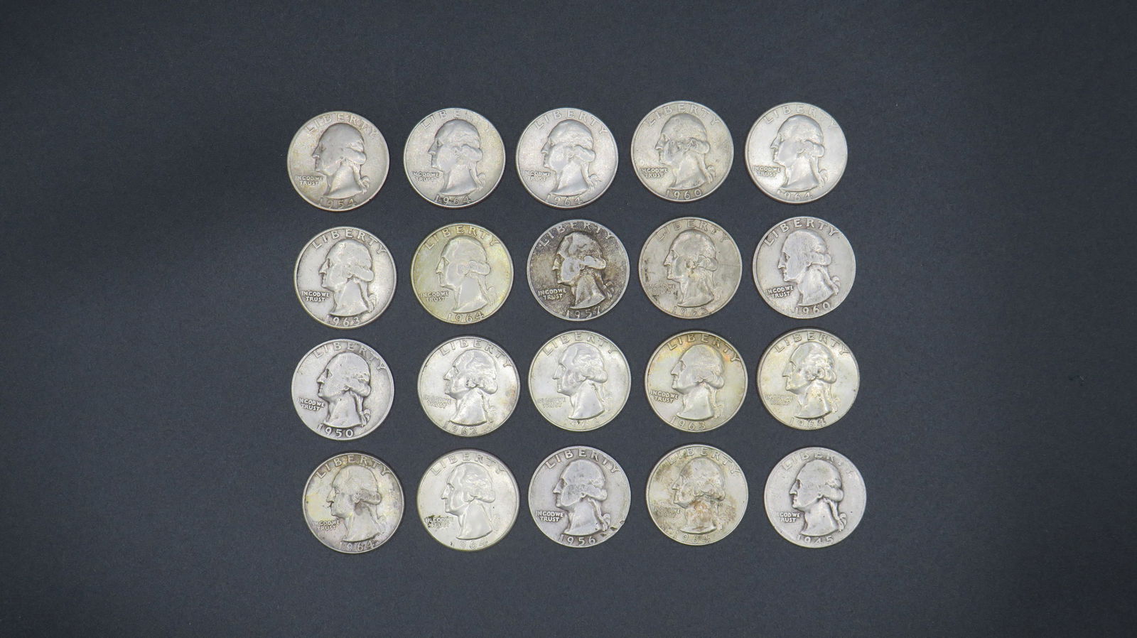 20 Washington 90% Silver Quarters (1 of 2)