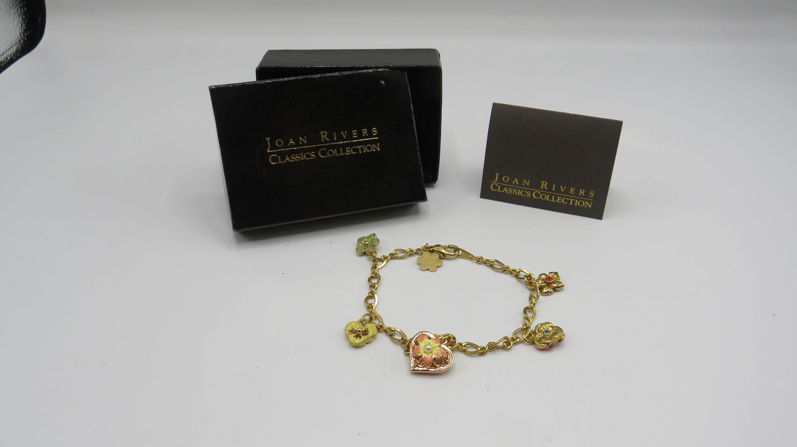 Joan Rivers Enamel Heart & Flower Bracelet (1 of 2)