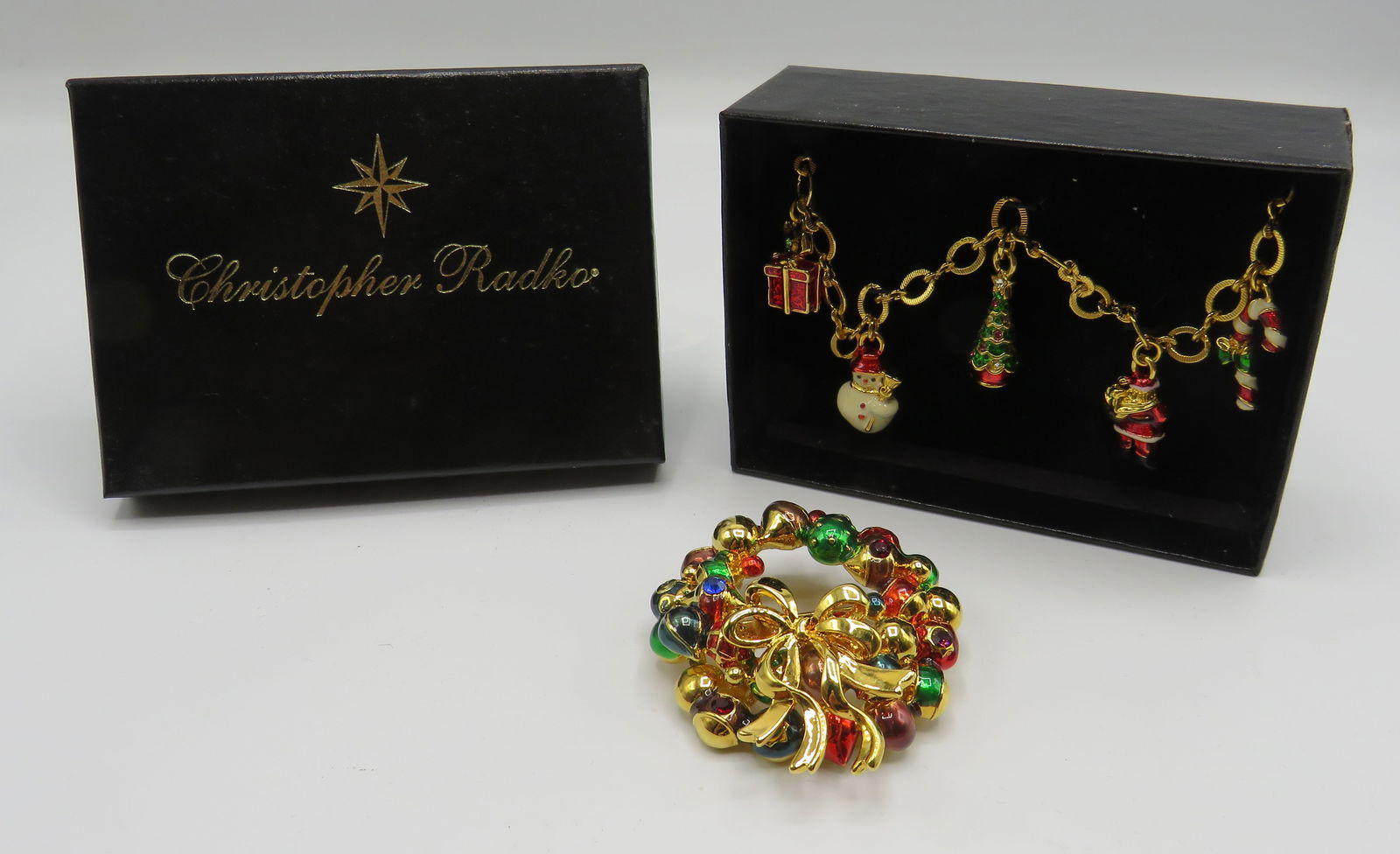 Christopher Radko Christmas Bracelet & Pin (1 of 2)