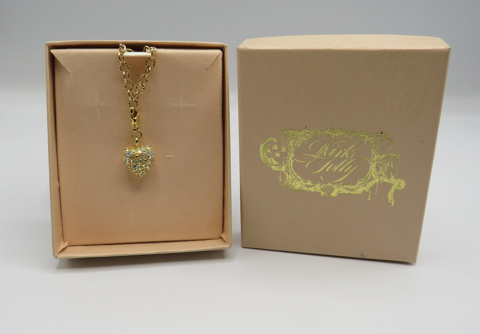 Kirks Folly Aurora Borealis Heart Pendant: Kirks Folly Aurora Borealis Heart Pendant in original box