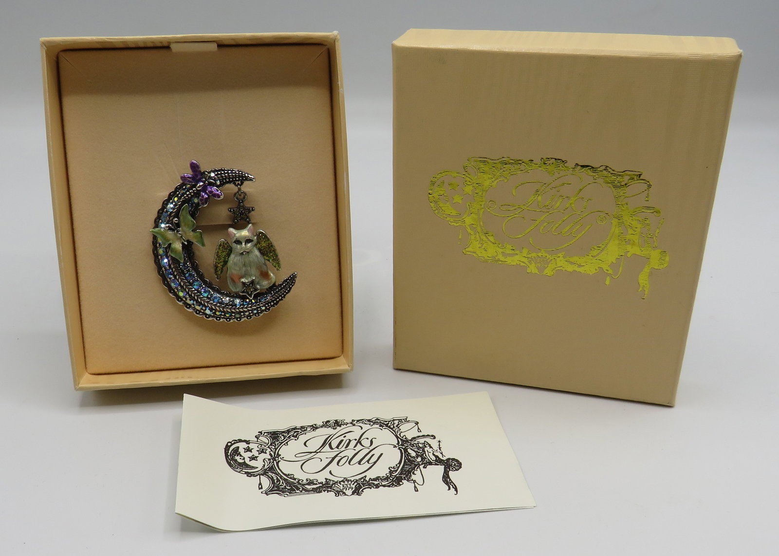 KIrks Folly Luna Kitty Brooch: KIrks Folly Luna Kitty Brooch in original box