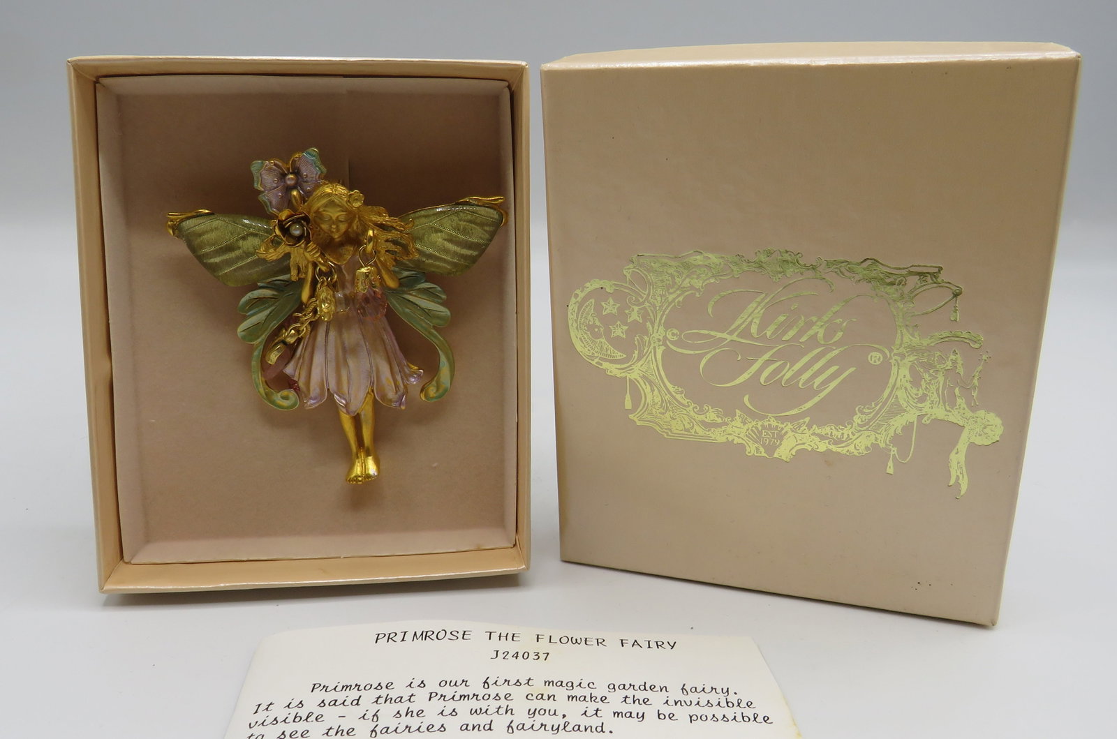 Kirks Folly Primrose The Flower Fairy Pin: Kirks Folly Primrose The Flower Fairy Pin in original box