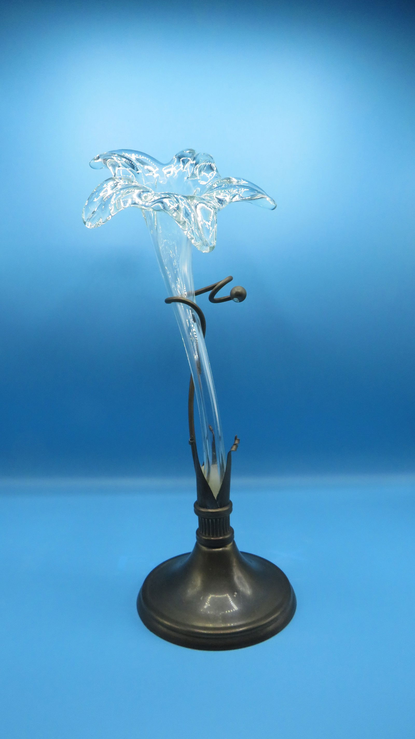 Vintage Art Nouveau Blown Glass Bud Vase (1 of 3)