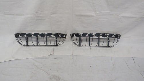 Pair of Wrought Iron Window Planters