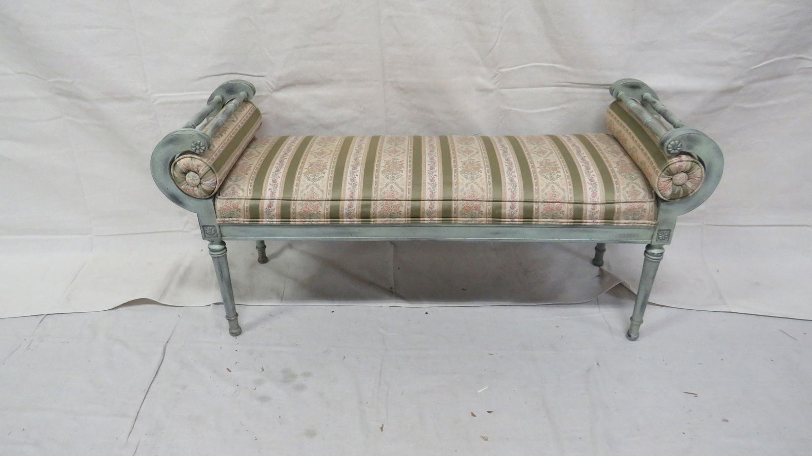 French Louis XVI Rolled Arm Bench (1 of 2)