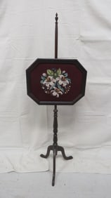 Antique Mahogany and Needlepoint Draft Screen