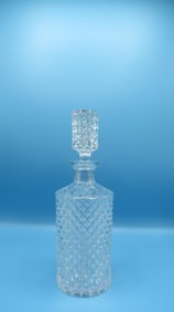Vintage Diamond Pattern Crystal Decanter