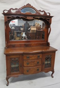 Antique English Walnut Art Nouveau Sideboard