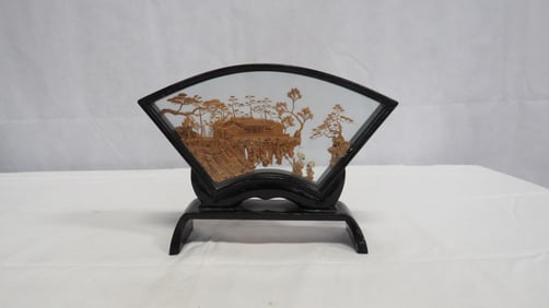 Vintage Chinese Carved Cork Diorama