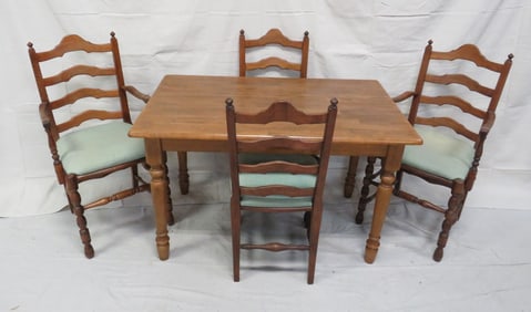 Farm House Table and Four Dining Chairs