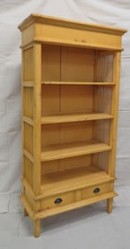 Large Farm House Style Distressed Yellow Bookcase