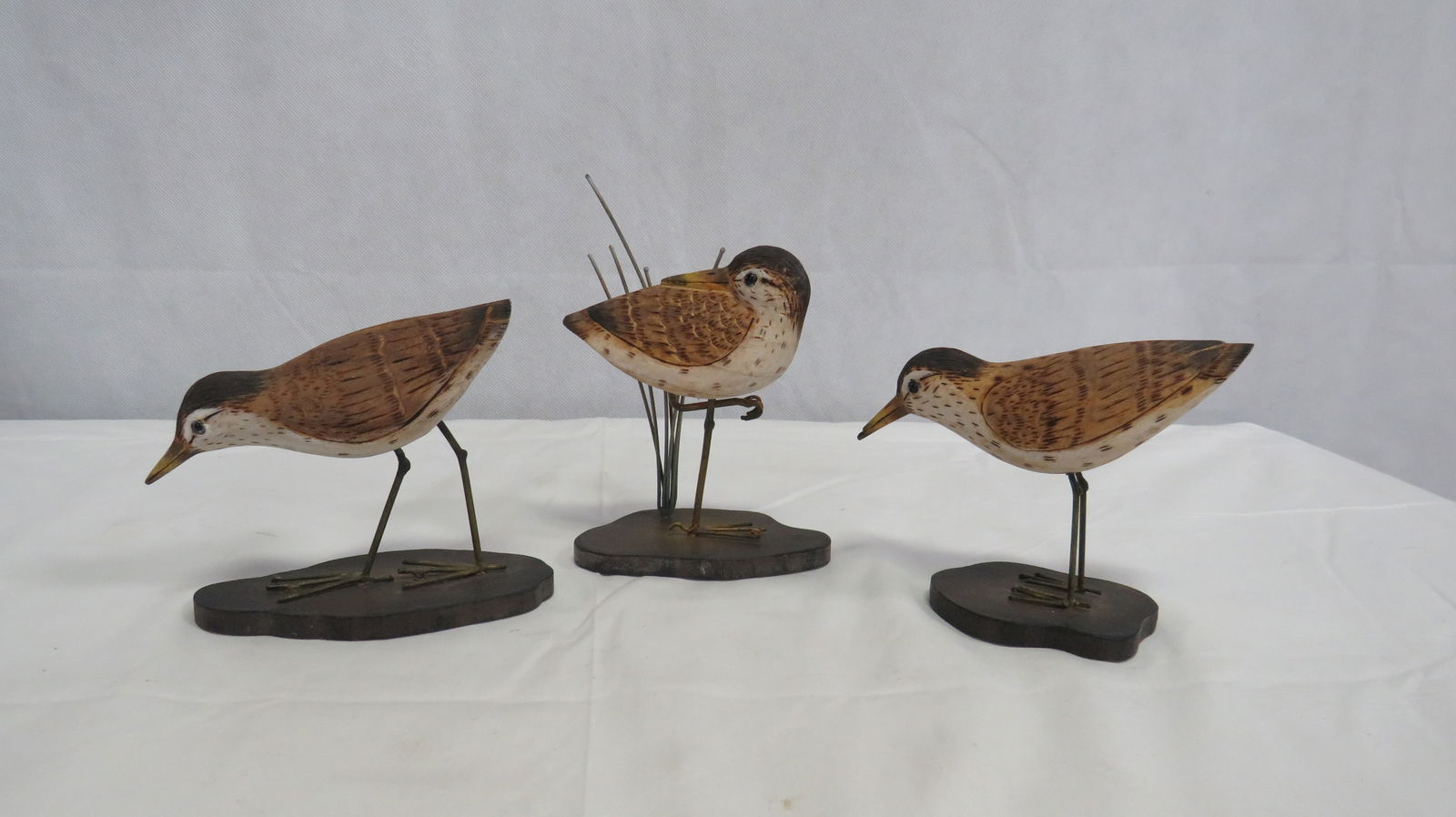 Vintage Set Artisan Carved Sandpiper Shore Birds (1 of 5)