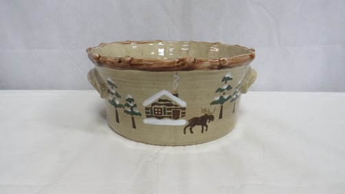 Sonoma Lodge Cabin Moose 10" Large Serving Bowl