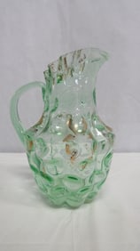 Antique Green Thumbprint Victorian Pitcher
