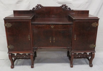 Antique Burled Walnut Sideboard