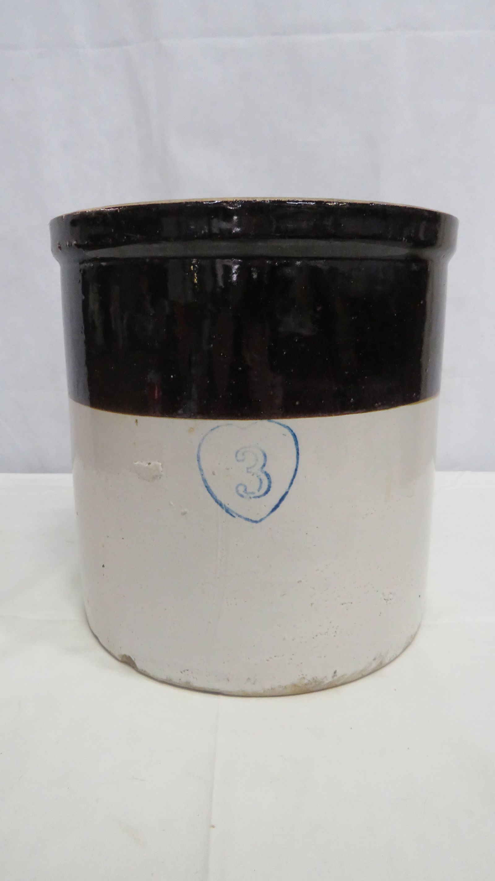 Vintage 3 Gallon Stoneware Crock with Heart (1 of 4)