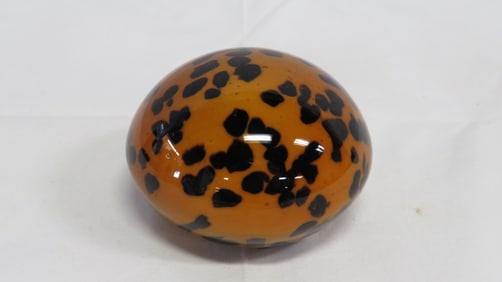 Vintage Art Glass Tortoise Shell Paperweight