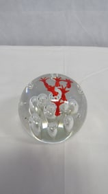 Vintage Art Glass Paperweight with Koi Fish