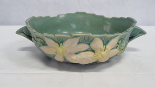 Roseville Art Pottery Clematis Console Bowl