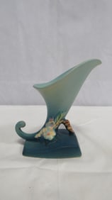 Roseville Pottery Blue Apple Blossom Cornucopia