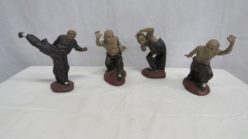 Vintage Chinese Martial Arts Mudmen Statues