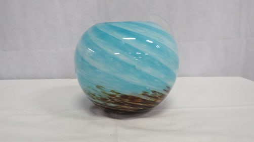 Murano Style Art Glass Swirl Vase