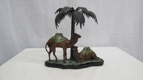 Vintage Maitland Smith Bronze Camel Statue