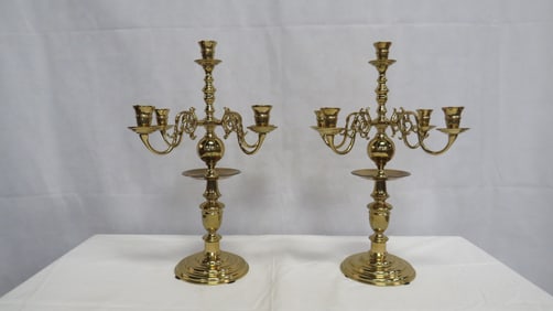Virginia Metalcrafters Pair 5 Taper Candelabras