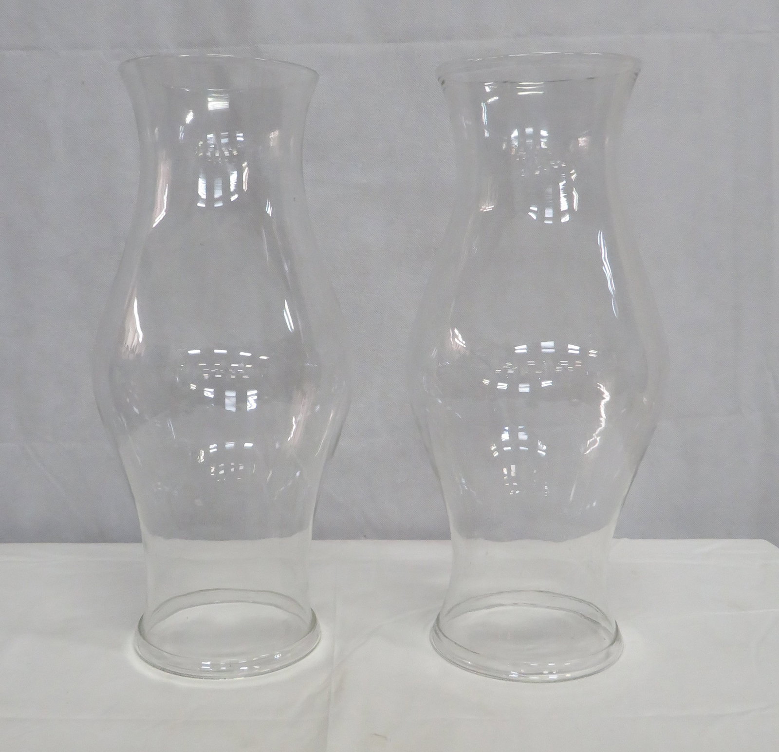 Colonial Williamsburg CW-10 Hurricane Shades: Colonial Williamsburg CW-10 Hurricane Shades in good condition with some surfaces scratches. Blenko blown glass shades. 17.5"H