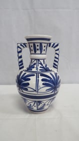 Vintage Blue & White Vase Patterned Ceramic