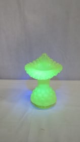 Fenton Uranium Glass Opaline Jacqueline Vase