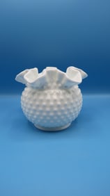 Vintage Fenton Hobnail Double Crimped Vase