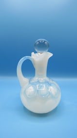 Vintage French Opalescent Coin Dot Cruet