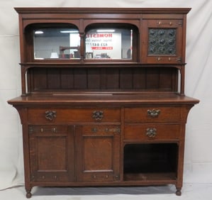 Large Antique Arts & Crafts Oak Sideboard