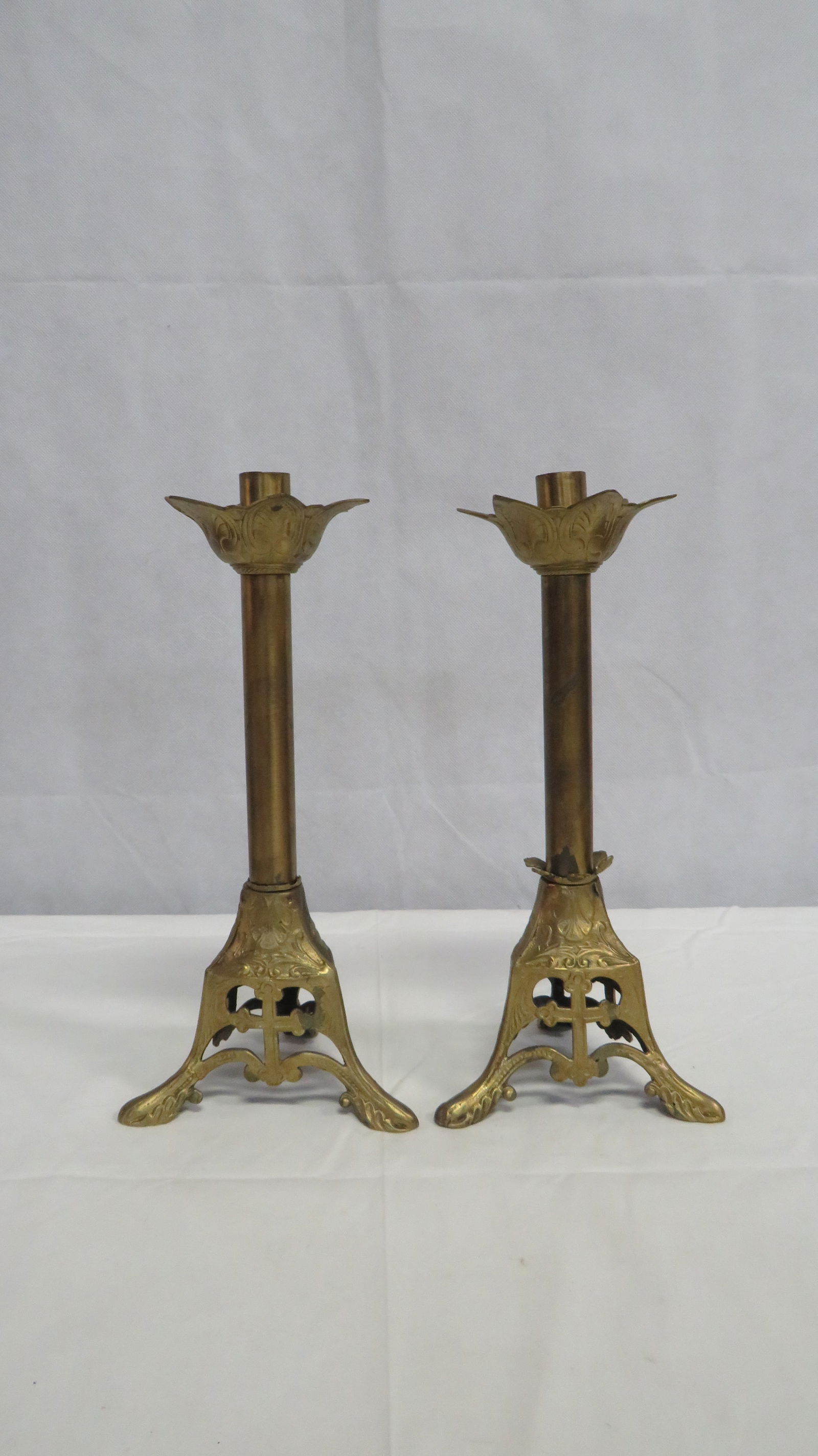 Antique Gothic Catholic Church Altar Candlesticks (1 of 6)