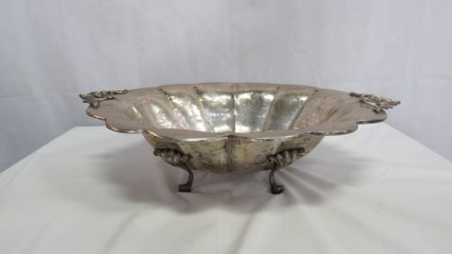 John Richard Hammered Silver Footed Large Bowl