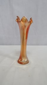 Vintage Carnival Glass Swung Vase