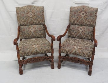 Pair of Drexel Heritage Louis XIV Style Chairs