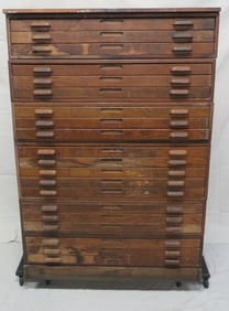 Antique Oak Hamilton Flat File Cabinet