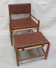 Danish Modern MCM Style Chair and Ottoman