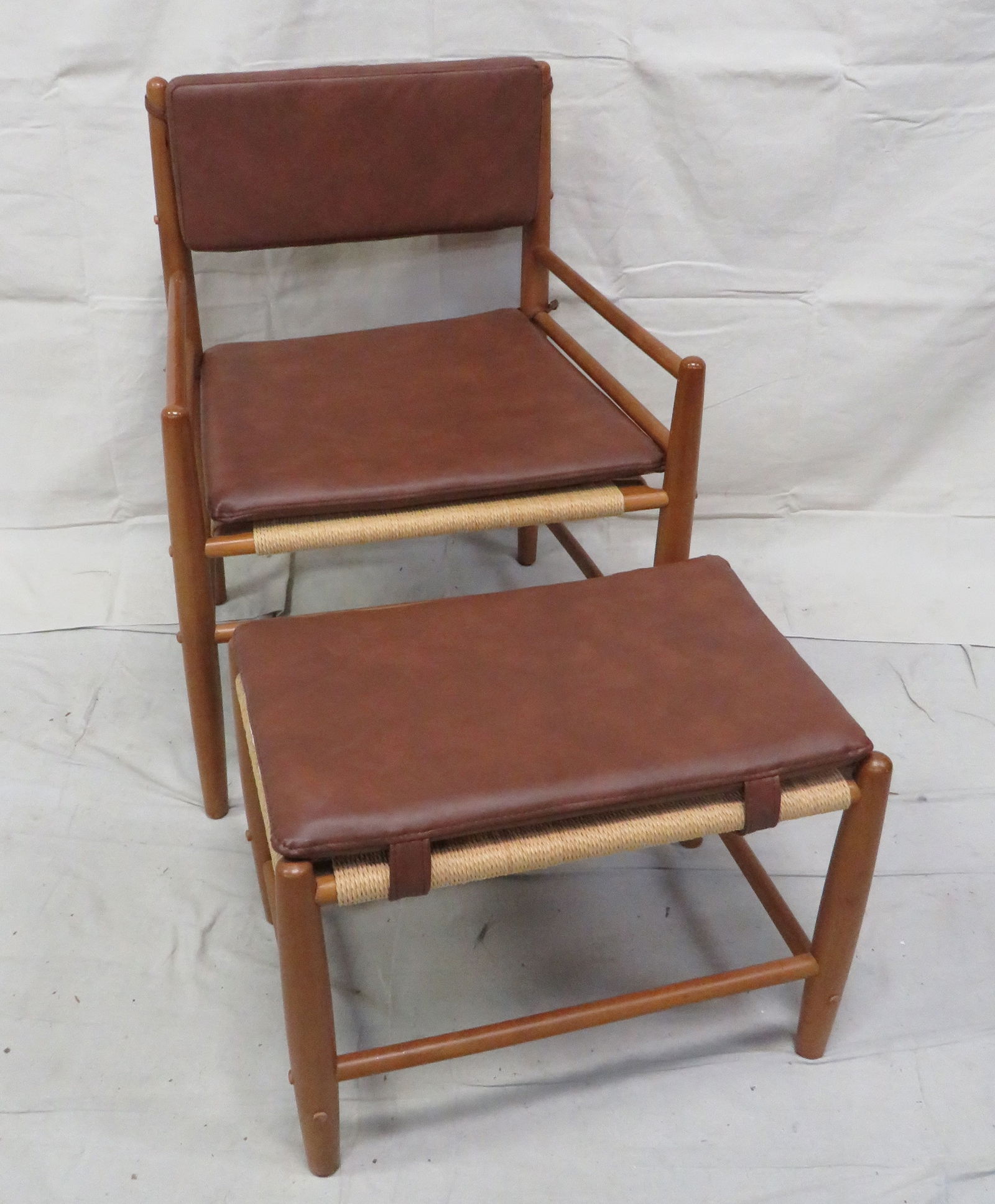 Danish Modern MCM Style Chair and Ottoman (1 of 3)