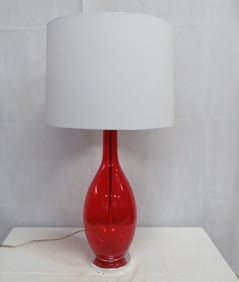 Mid Century Design Guild Red Glass Lamp
