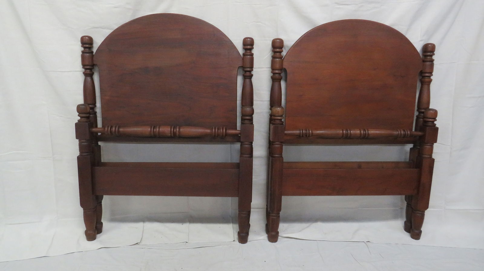 Pair of Walnut Twin Size Beds (1 of 2)