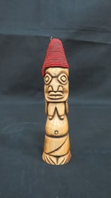 Carved & Polished Bone Tiki Statue