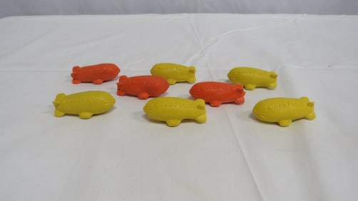 8 Vintage Goodyear Blimp Promotional Erasers