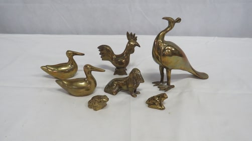 Vintage Collection 7 Solid Brass Animal Statues