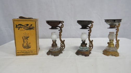 3 Vapo-Cresolene Lamp Vaporizer in Box